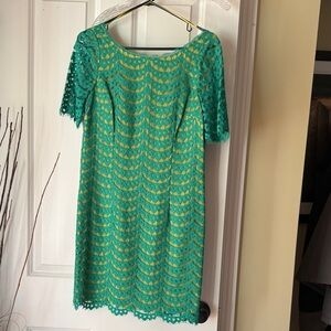 Boden Green Lace Midi Dress